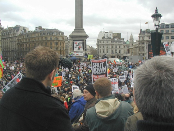 Marchers Pack into Trafalgar Sqare for Rally